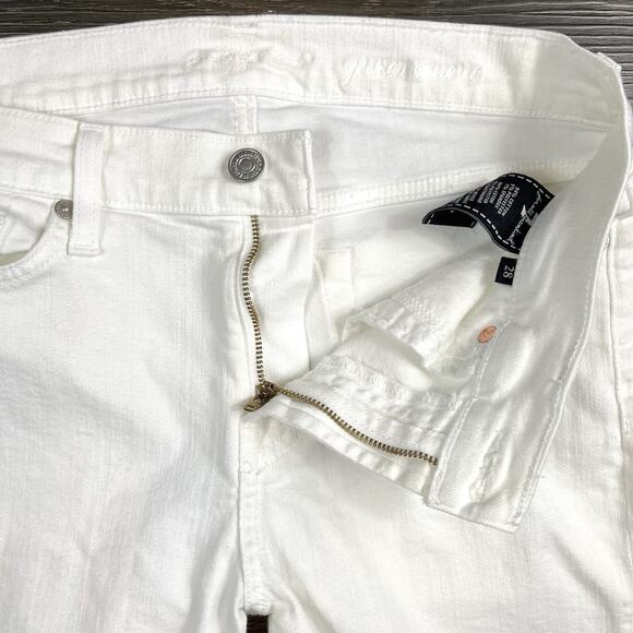 7 For All Mankind Jeans Womens 28x30 Gwenevere White Skinny Stretch Denim - Picture 3 of 11